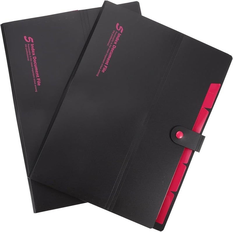 2Pcs Portable Accordion File Folder Expandable Multi Pocket Organizer for Documents Letters Bills Photos - Image 1